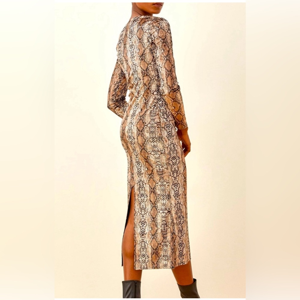 Reformation Snake Print Long Sleeve Dress - Picture 2 of 8